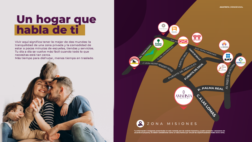Mapa de ubicación de Amatista Residencial en Zona Misiones, Ciudad Juárez