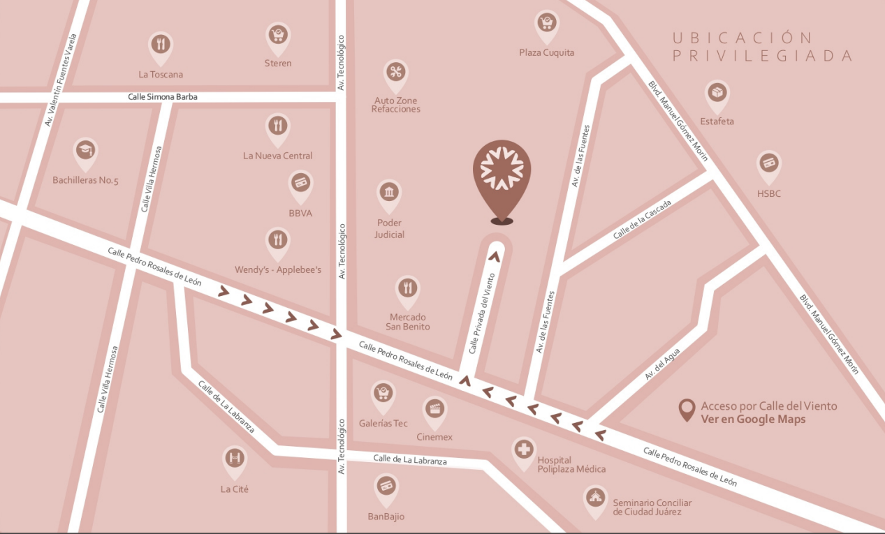 Mapa de ubicación de Balancá Residencial en la zona Galerías Tec