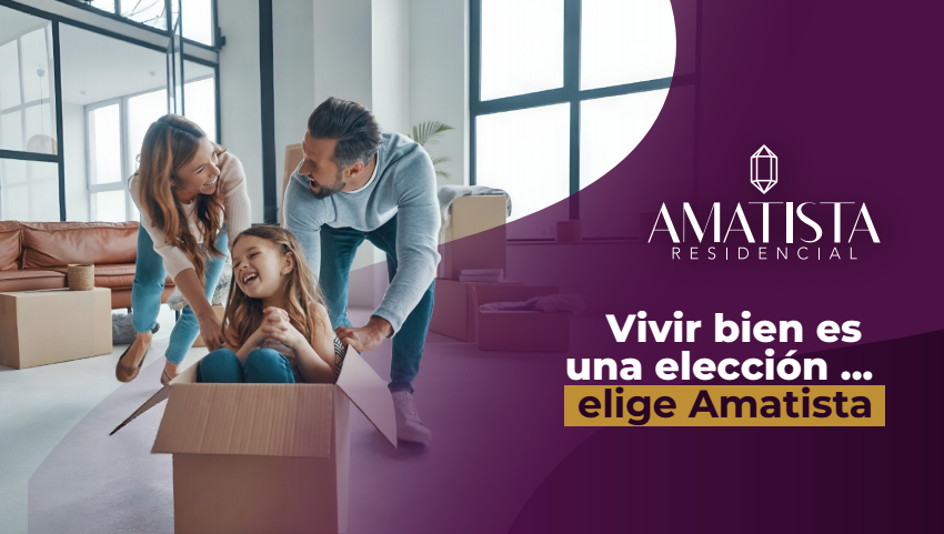Familia disfrutando su nuevo hogar en Amatista Residencial