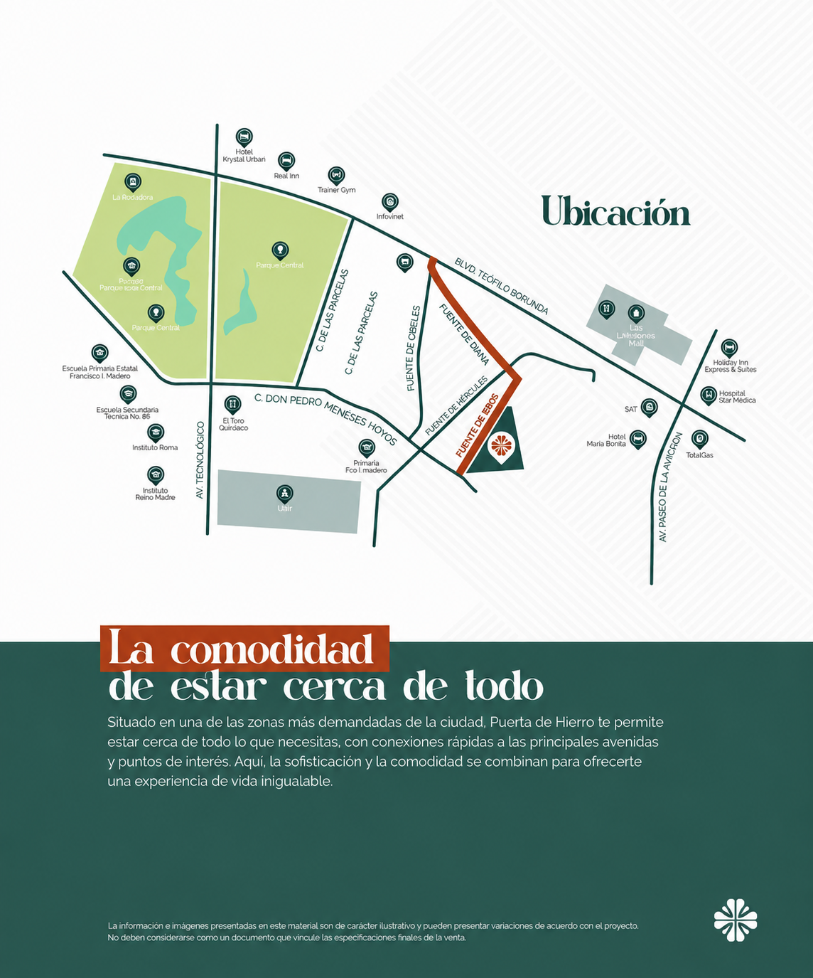Mapa de ubicación de Puerta de Hierro Residencial en la Zona Dorada